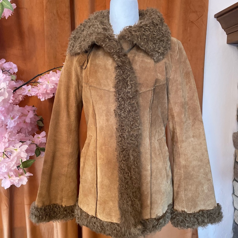 Express Brown Leather Jacket with Brown Accents